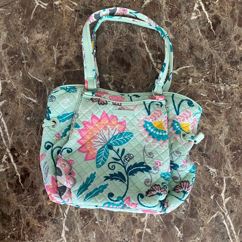 Vera Bradley Floral Shoulder Bag - Pink and Green